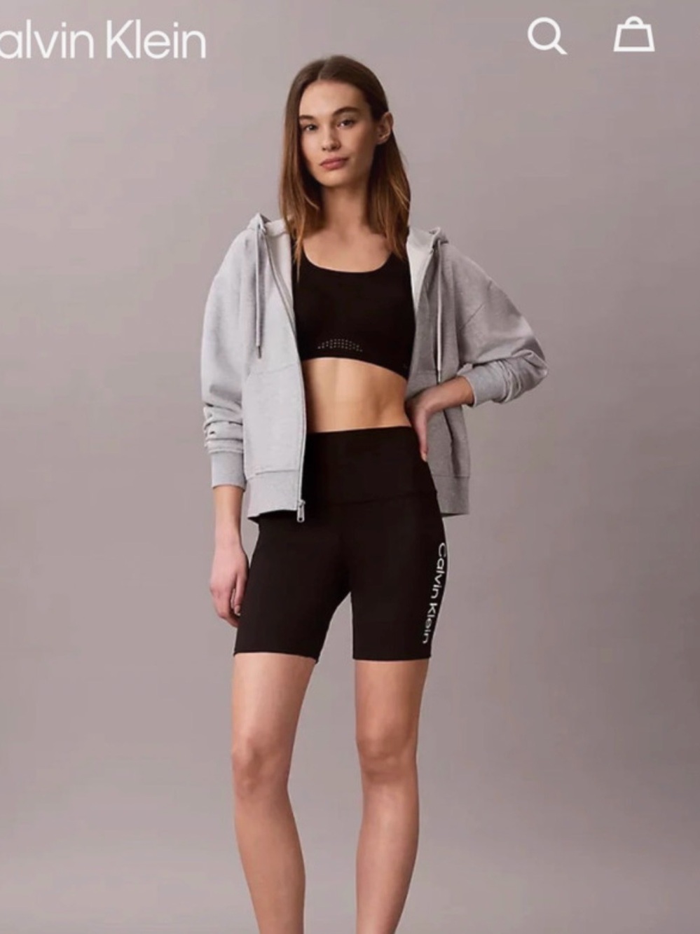 Calvin Klein Black High-Rise Biker Shorts with Logo
